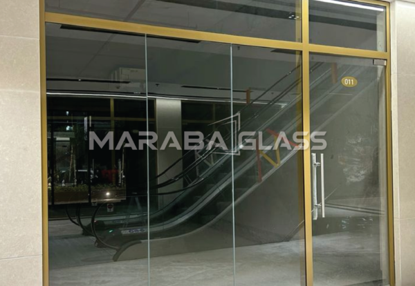 Modern retail shop with glass storefront